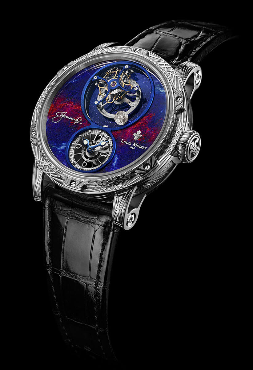 Spacewalker - by Louis Moinet - 18K White Gold / Hand-engraved